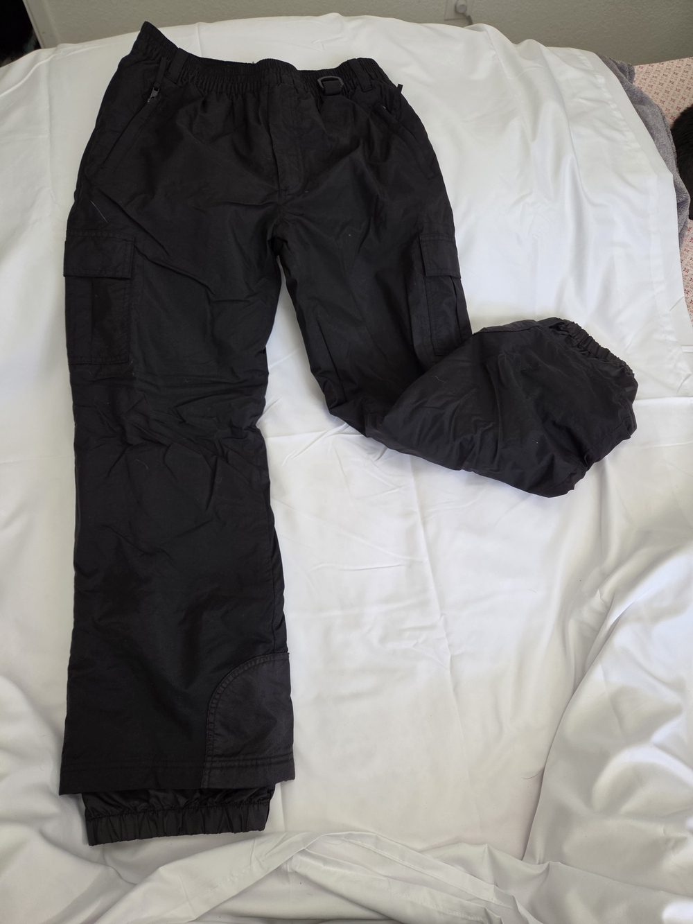 Women's Black Snow Pants - Elastic Waist
